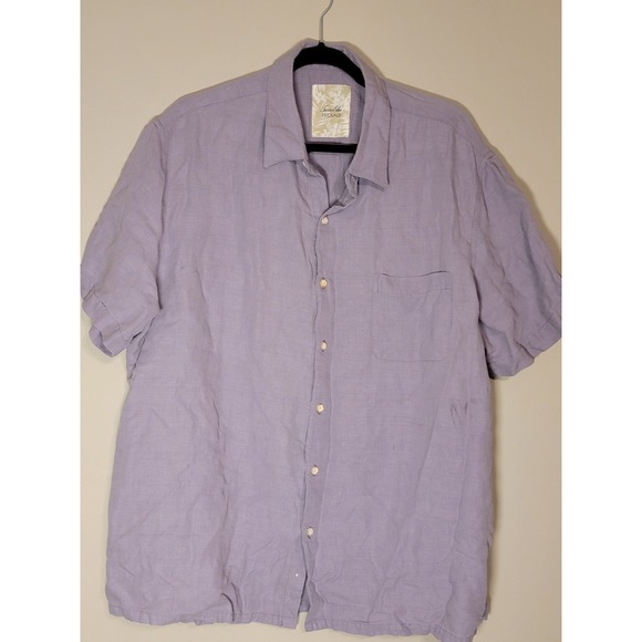 Tasso Elba Other - Tasso Elba Island XXL Purple Silk Linen Shirt Short Sleeve Button‎ Down